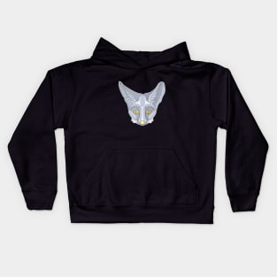 cute silver rappel fox face Kids Hoodie